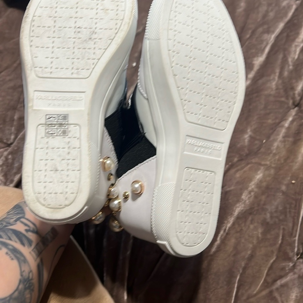 Karl Lagerfeld White High-Top Sneakers - Picture 4 of 7